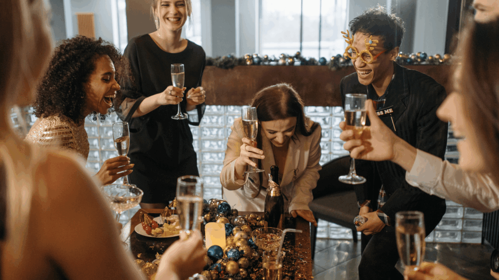 People at a staff party