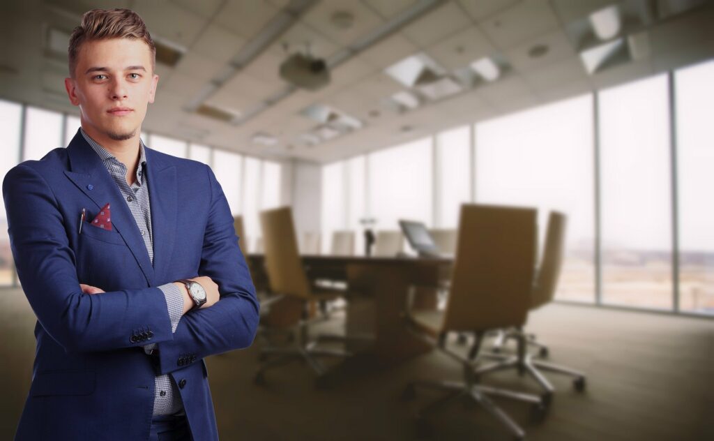 A man in an office